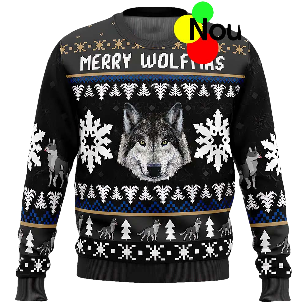Merry Wolfmas Christmas Sweater - Moonbestprint