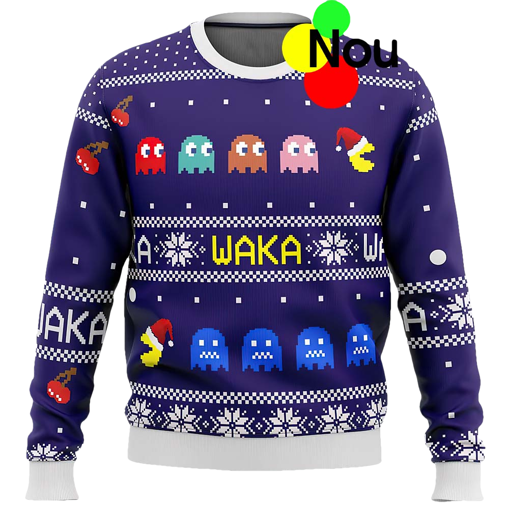 Pac Man Waka Waka Christmas Sweater - Moonbestprint