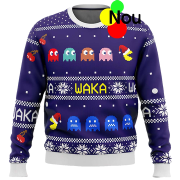 Pac Man Waka Waka Christmas Sweater - Moonbestprint