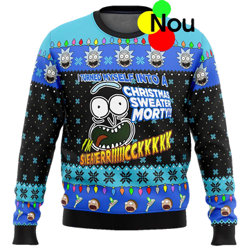 I Turned Myself Into A Christmas Sweater Morty Sweater - Moonbestprint