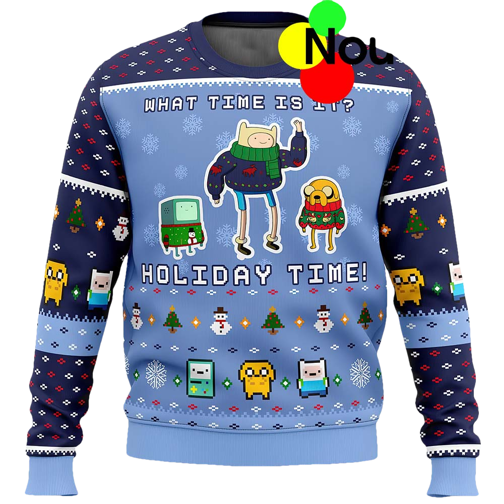 Adventure Time What Time Is It Holiday Time Christmas Sweater - Moonbestprint