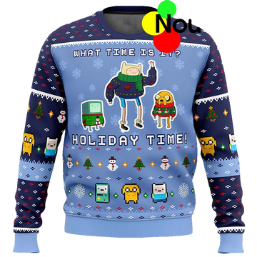Adventure Time What Time Is It Holiday Time Christmas Sweater - Moonbestprint
