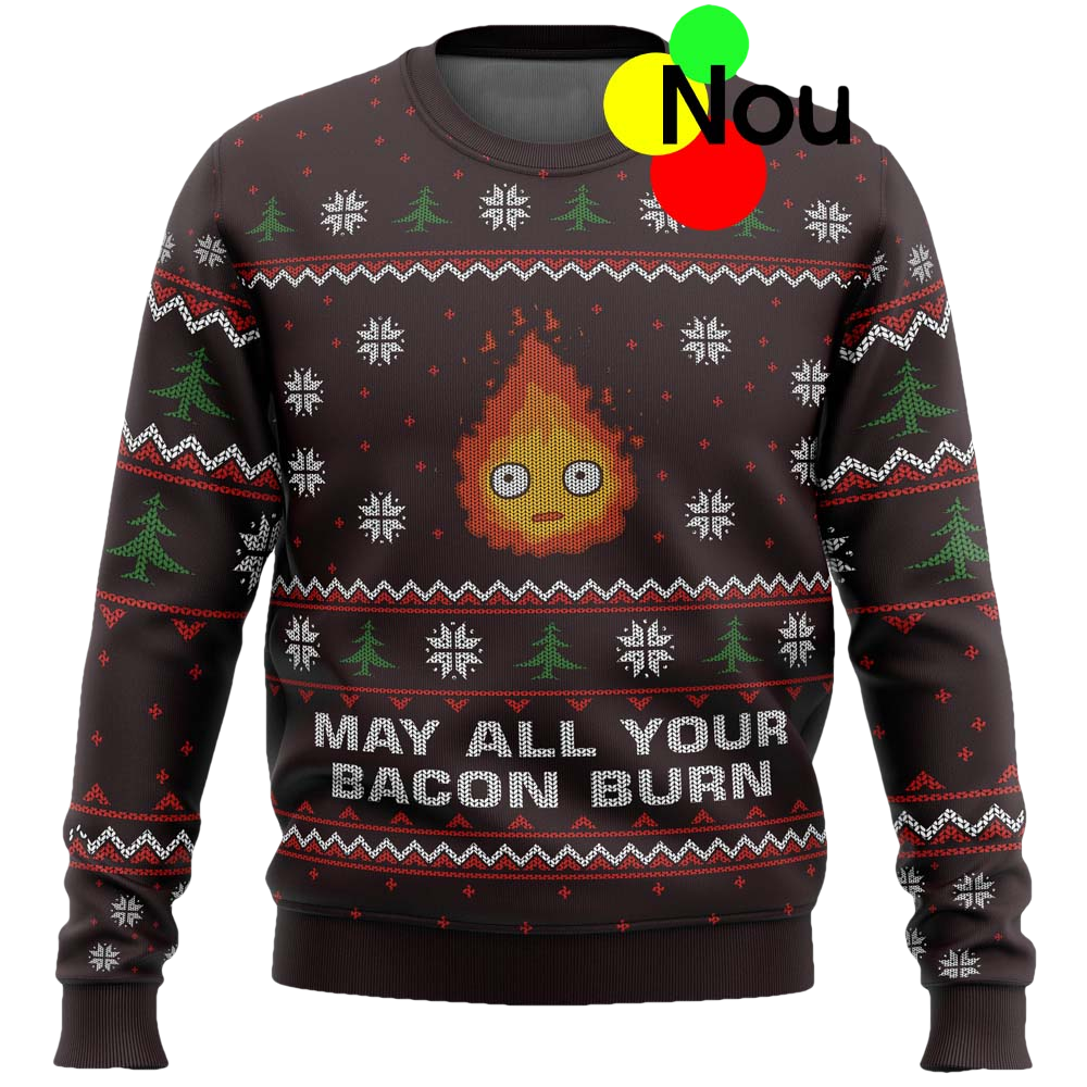 May All Your Bacon Burn Ugly Christmas Sweater - Moonbestprint