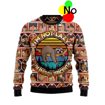 Sloth I'M Not Lazy I'M Energy Efficient Christmas Sweater - Moonbestprint