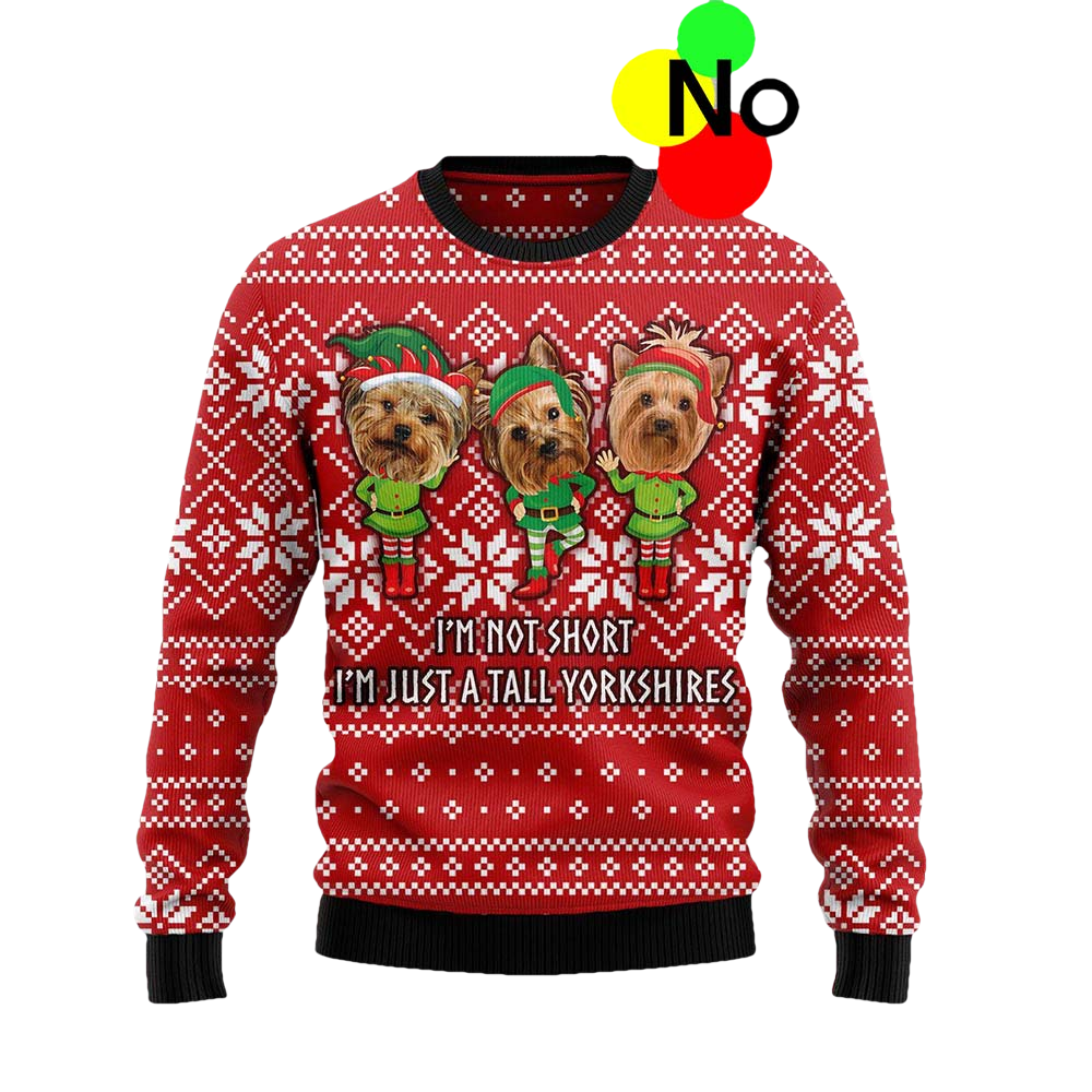 Yorkie Not Short Christmas Ugly Sweater - Moonbestprint