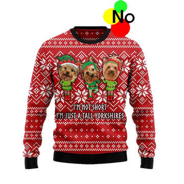 Yorkie Not Short Christmas Ugly Sweater - Moonbestprint