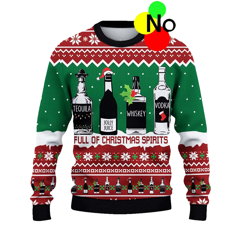 Full Of Christmas Spirits Christmas Sweater - Moonbestprint