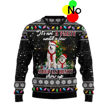 Husky Show Up Christmas Ugly Sweater - Moonbestprint