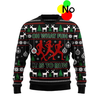 Oh What Fun It Is To Run Christmas Sweater - Moonbestprint