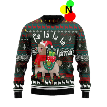 Llama Fa La La La Ugly Christmas Sweater - Moonbestprint
