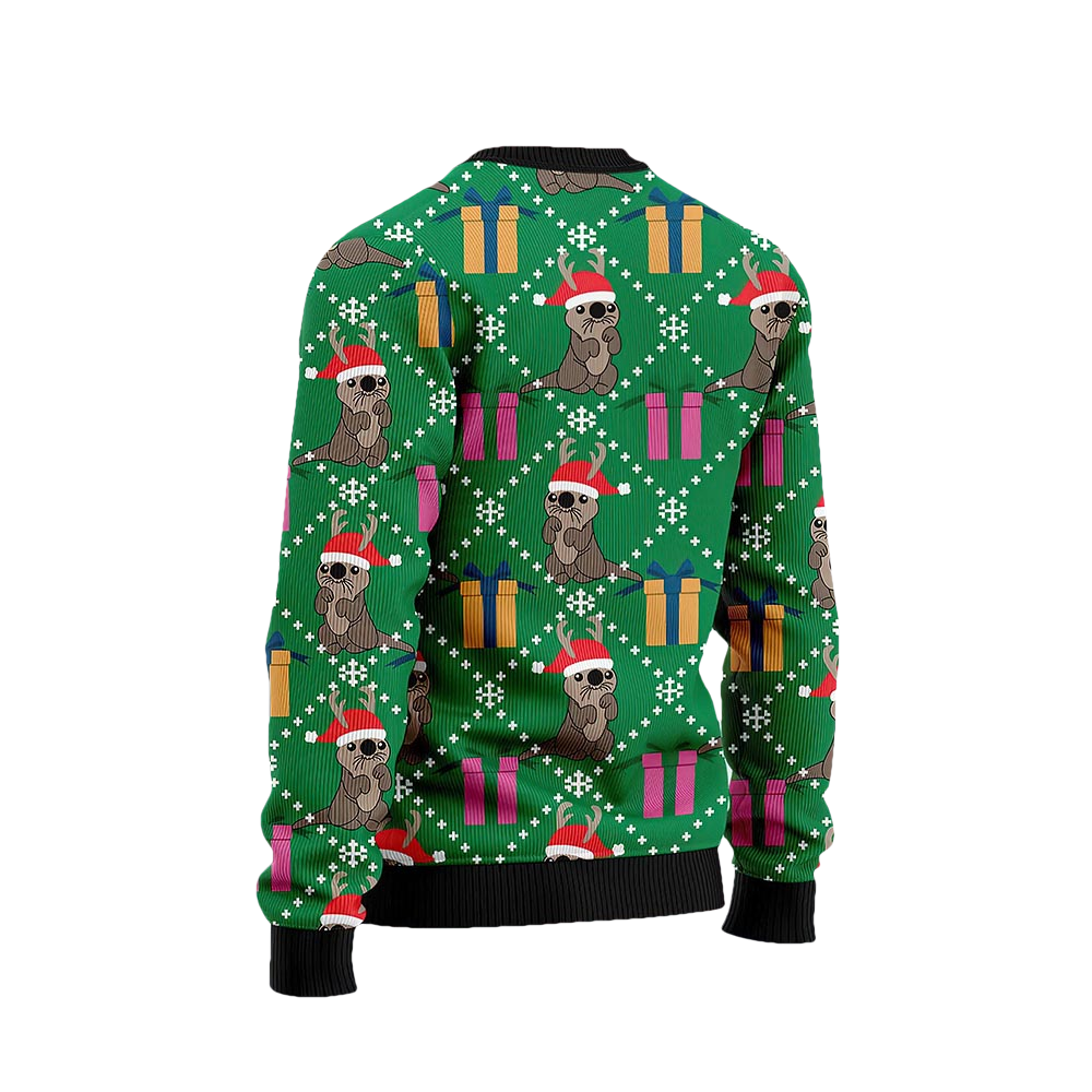 Otter Reindeer Christmas Ugly Sweater - Moonbestprint