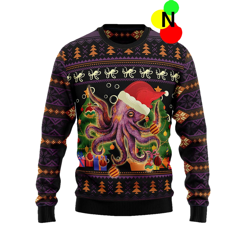Octopus Ugly Christmas Sweater - Moonbestprint