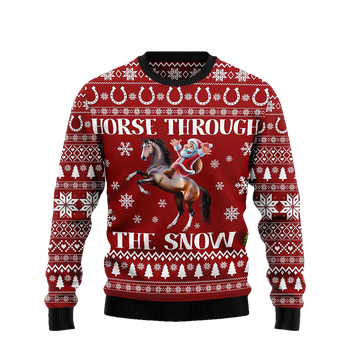 Horse Through The Snow Ugly Christmas Sweater - Moonbestprint