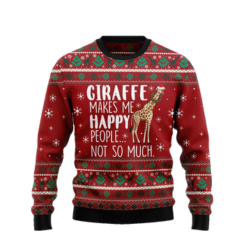 Giraffe Makes Me Happy People Not So Much Christmas Sweater - Moonbestprint