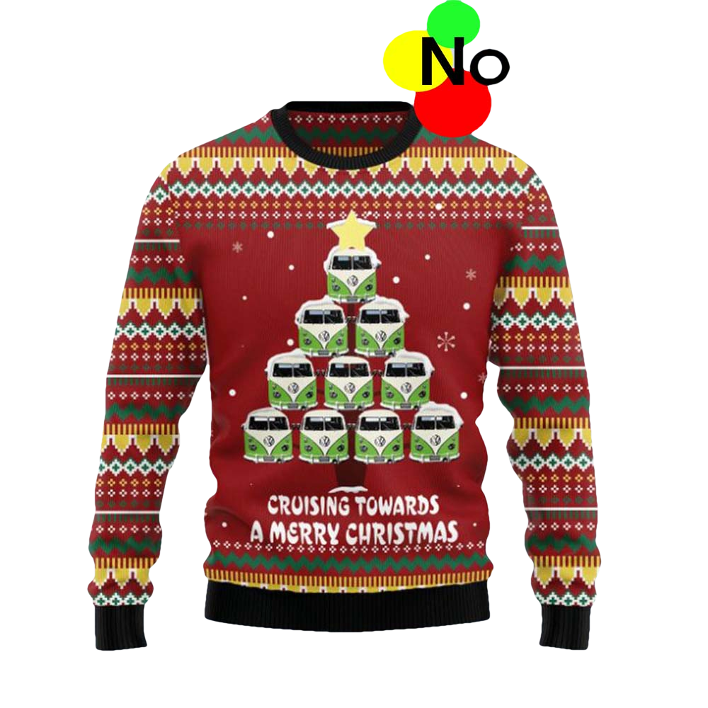Bus Cruising Towards A Merry Christmas Sweater - Moonbestprint