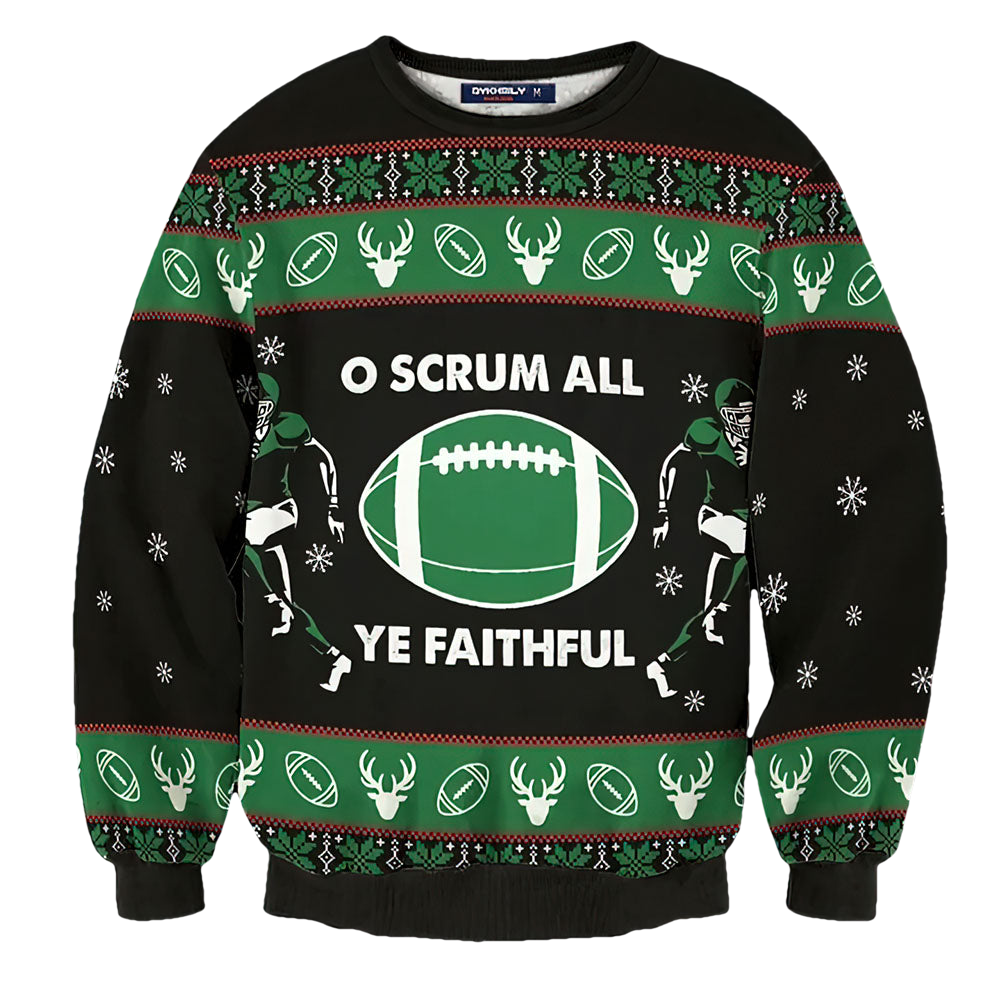 Scrum All Ye Faithful Christmas Sweater - Moonbestprint