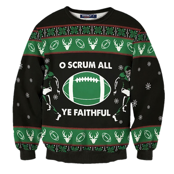Scrum All Ye Faithful Christmas Sweater - Moonbestprint
