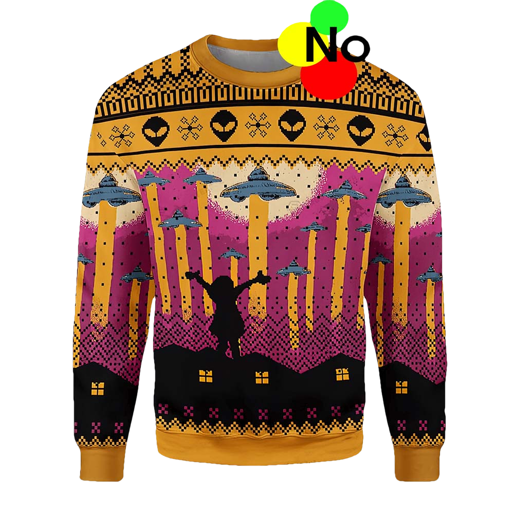Aliens Take Me Away Christmas Ugly Sweater - Moonbestprint