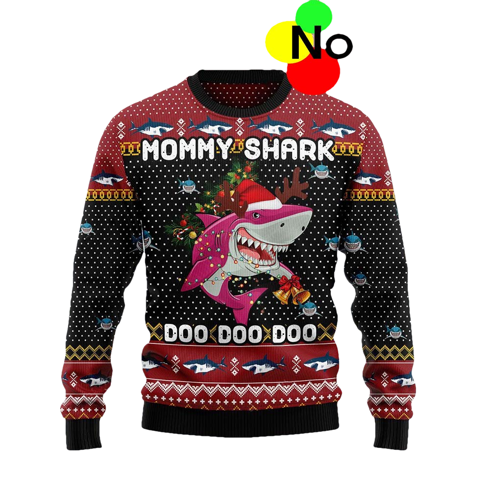 Mommy Shark Do Do Do Ugly Christmas Sweater - Moonbestprint