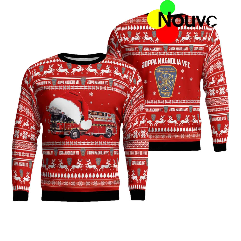 Fire Truck Ugly Christmas Sweater - Moonbestprint