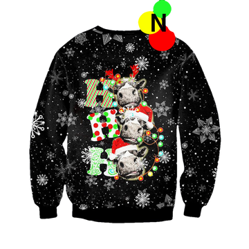 Cow Ho Ho Ho Ugly Christmas Sweater - Moonbestprint