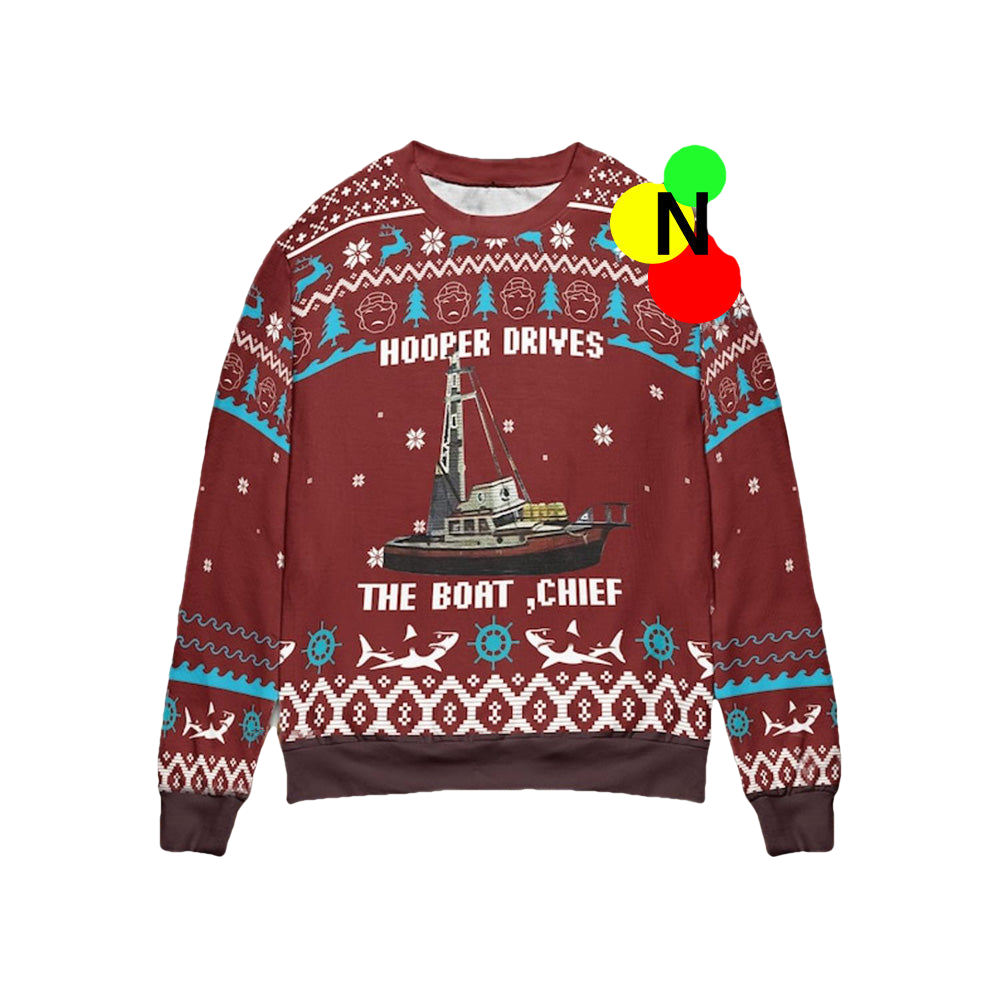 Hooper Drives The Boat Chief Christmas Sweater - Moonbestprint