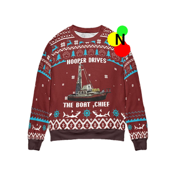Hooper Drives The Boat Chief Christmas Sweater - Moonbestprint