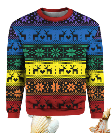 Rainbow Deer Lgbt Ugly Christmas Sweater - Moonbestprint