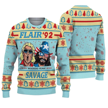 Flair 92 Savage Ugly Christmas Sweater - Moonbestprint
