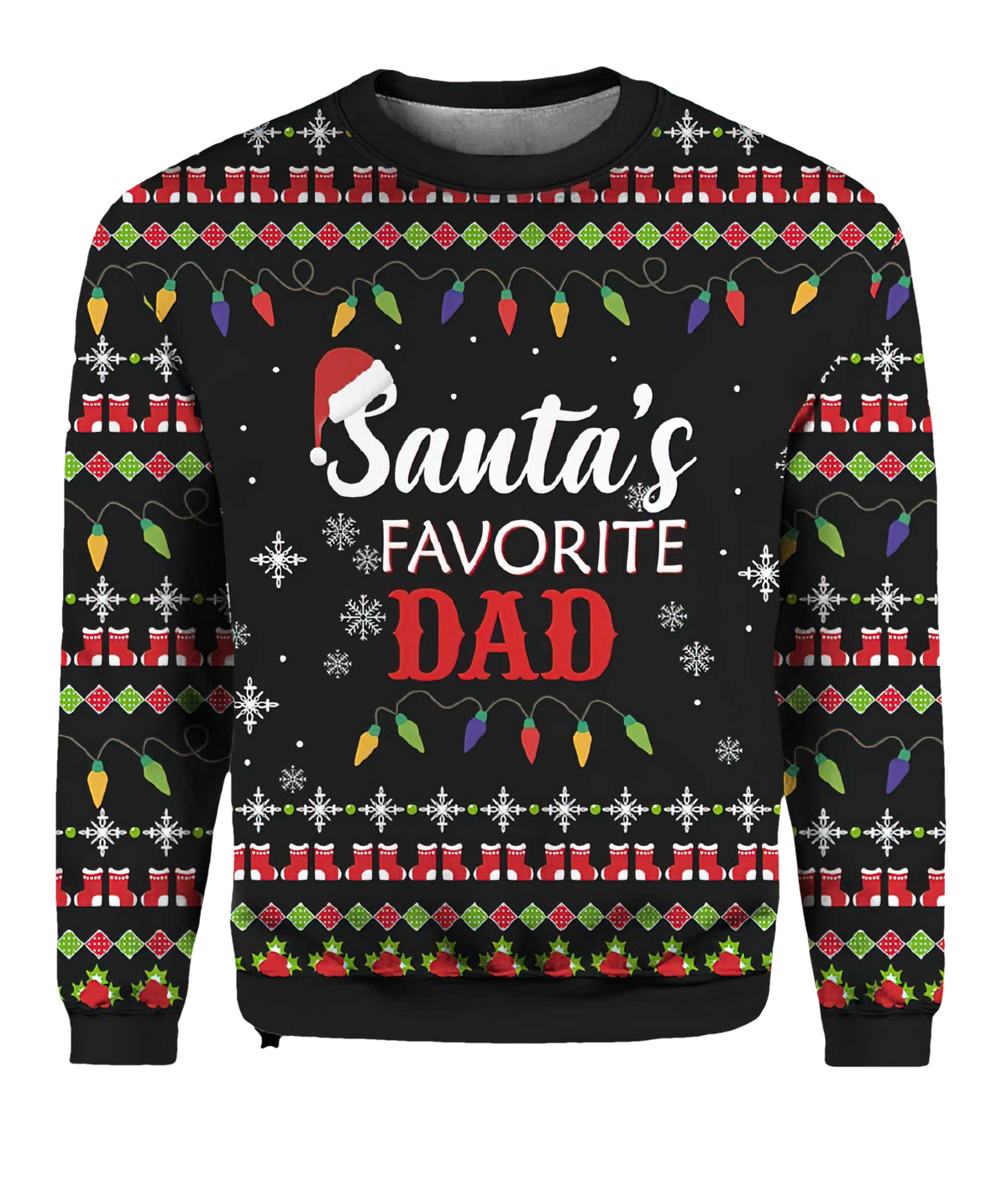 Santa'S Favorite Dad Ugly Christmas Sweater - Moonbestprint
