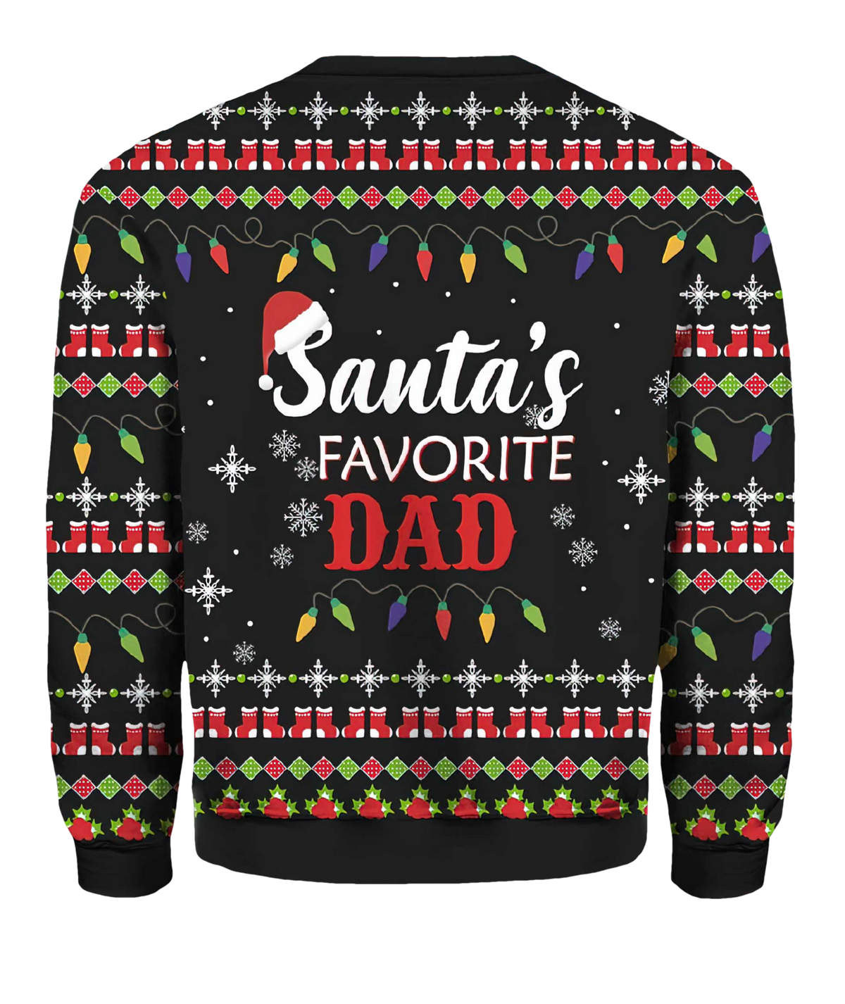 Santa'S Favorite Dad Ugly Christmas Sweater - Moonbestprint