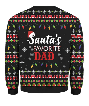 Santa'S Favorite Dad Ugly Christmas Sweater - Moonbestprint