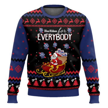 Pabst Blue Ribbon For Everybody Ugly Sweater - Moonbestprint