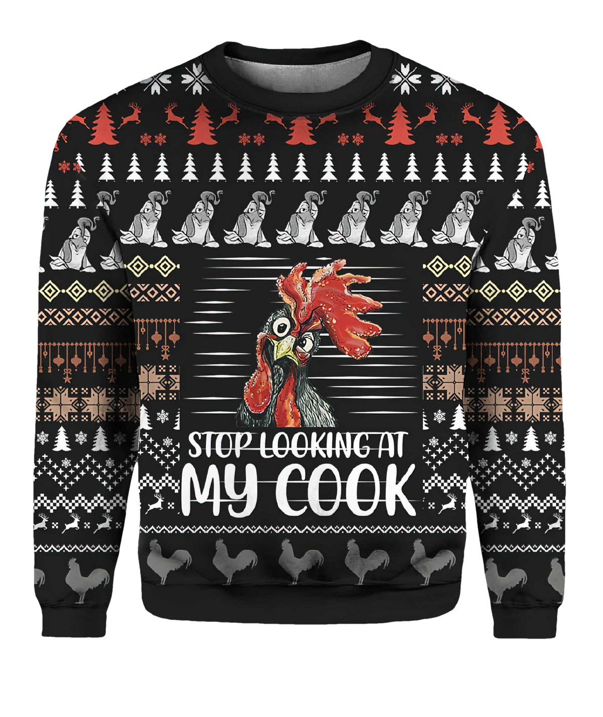 Stop Looking At My C*Ck Ugly Christmas Sweater - Moonbestprint