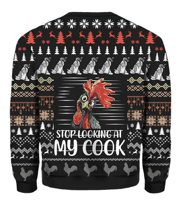 Stop Looking At My C*Ck Ugly Christmas Sweater - Moonbestprint