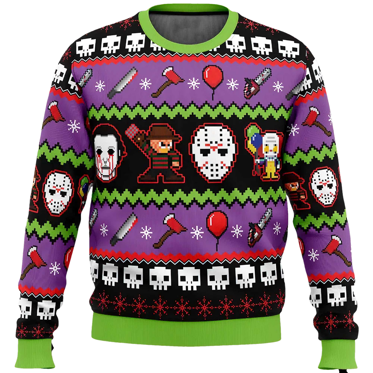 Nightmares On Halloween Ugly Christmas Sweater - Moonbestprint