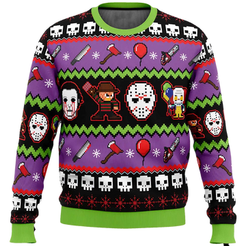 Nightmares On Halloween Ugly Christmas Sweater - Moonbestprint