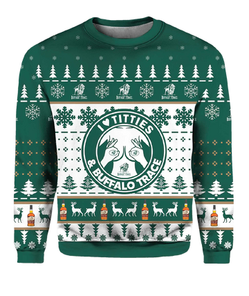 Buffalo Trace Titties Ugly Christmas Sweater - Moonbestprint