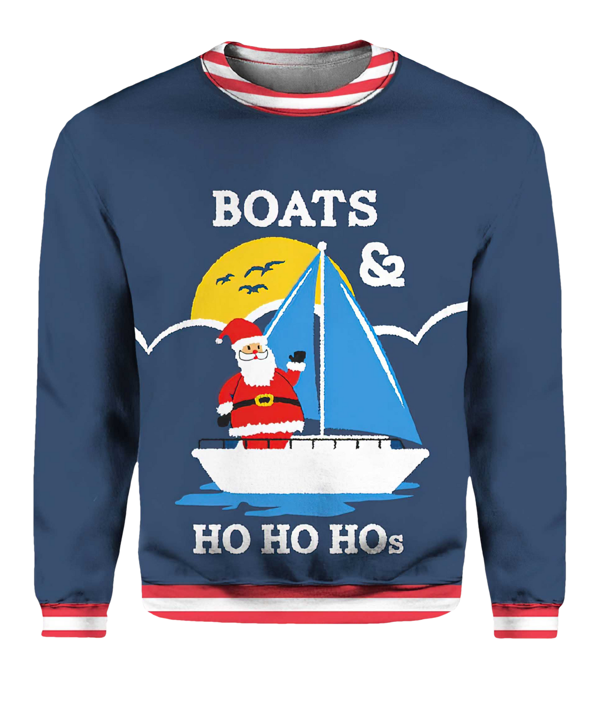 Boats Ho Ho Hos Ugly Christmas Sweater - Moonbestprint