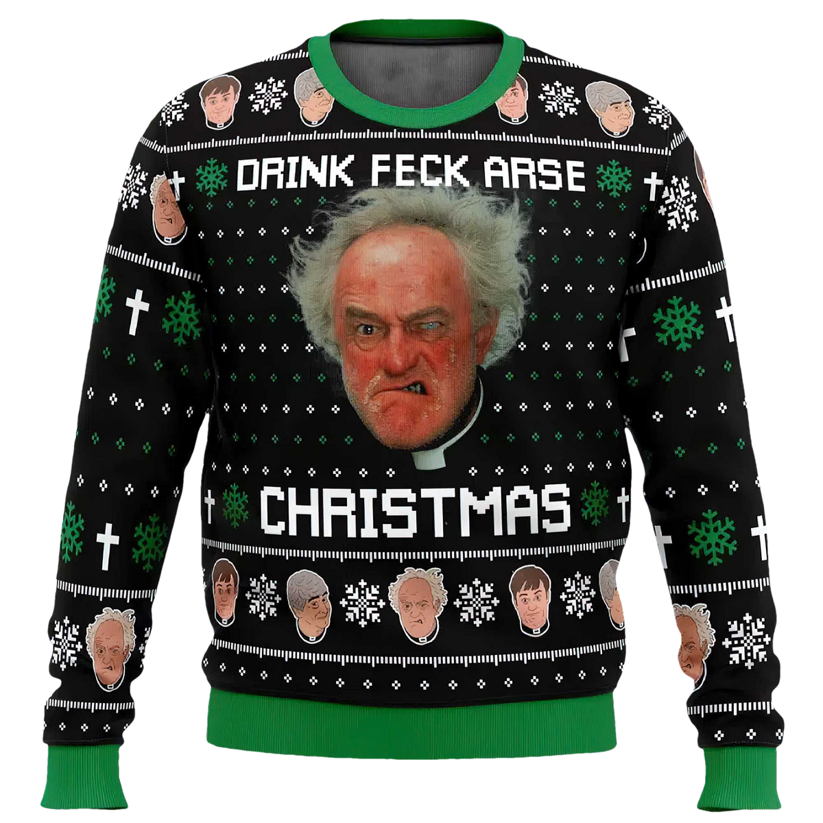 Drink Feck Arse Father Ted Ugly Christmas Sweater - Moonbestprint