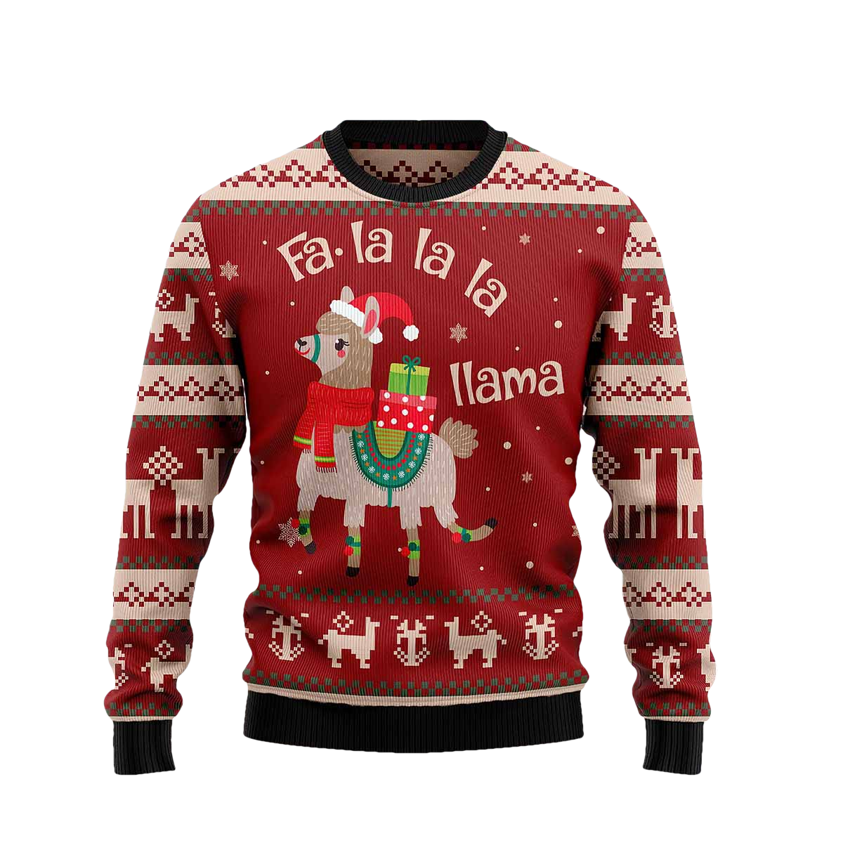 Santa Fa La La La Llama Ugly Christmas Sweater - Moonbestprint