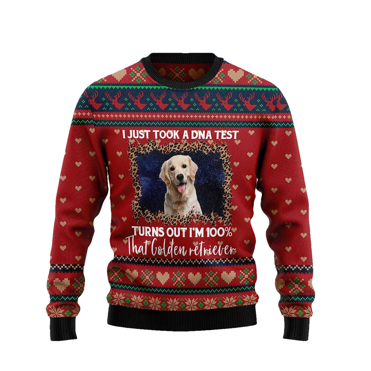 Golden Retriever Dna Ugly Christmas Sweater - Moonbestprint