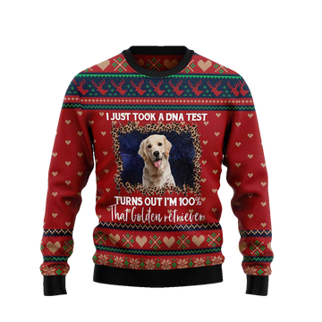 Golden Retriever Dna Ugly Christmas Sweater - Moonbestprint