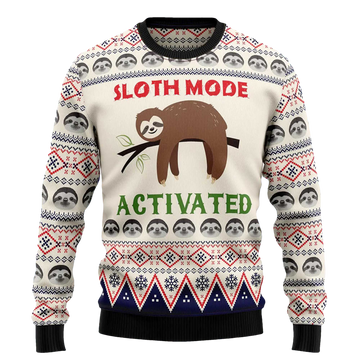Sloth Mode Activated Ugly Christmas Sweater - Moonbestprint