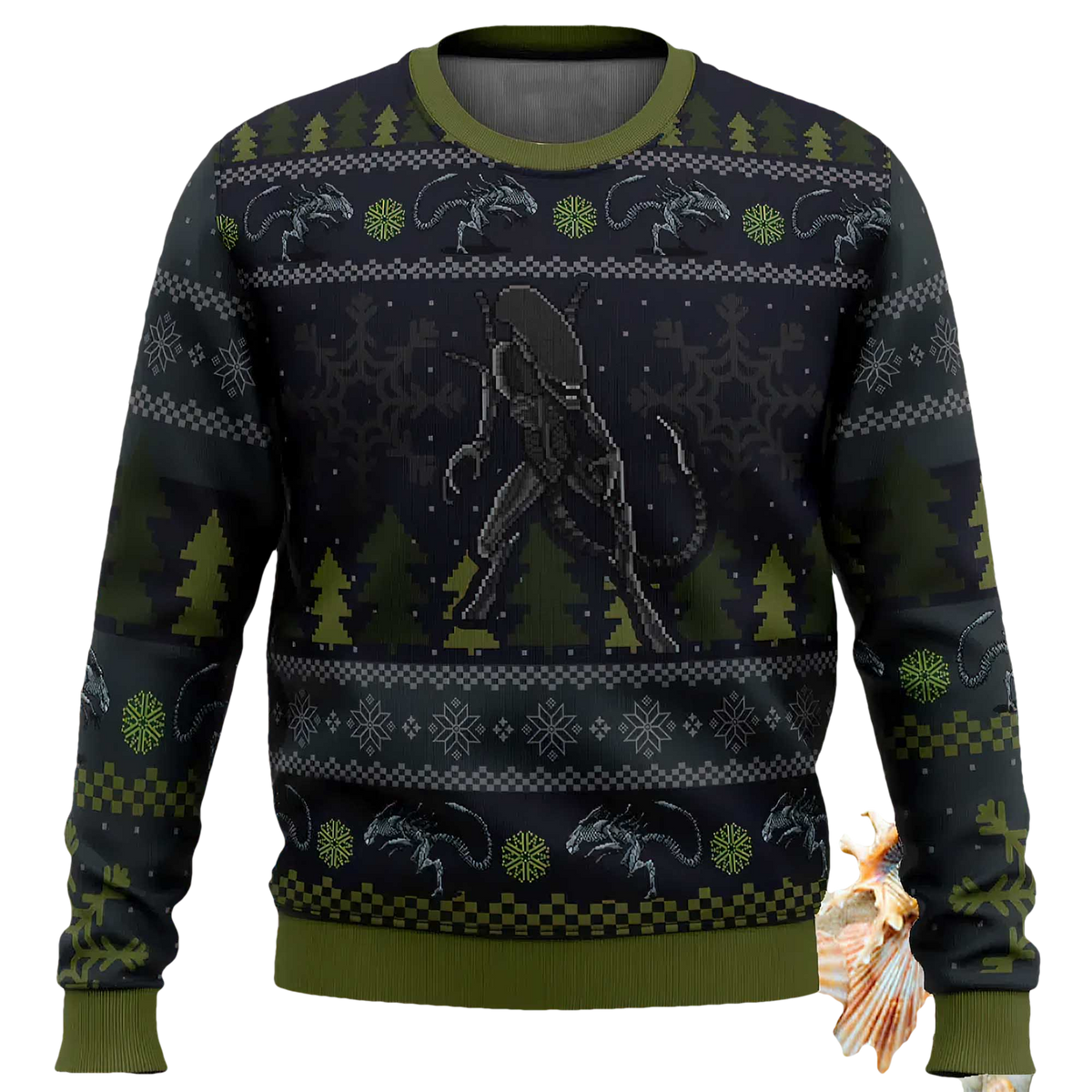 A Christmas Bug Hunt Xenomorph Ugly Christmas Sweater - Moonbestprint