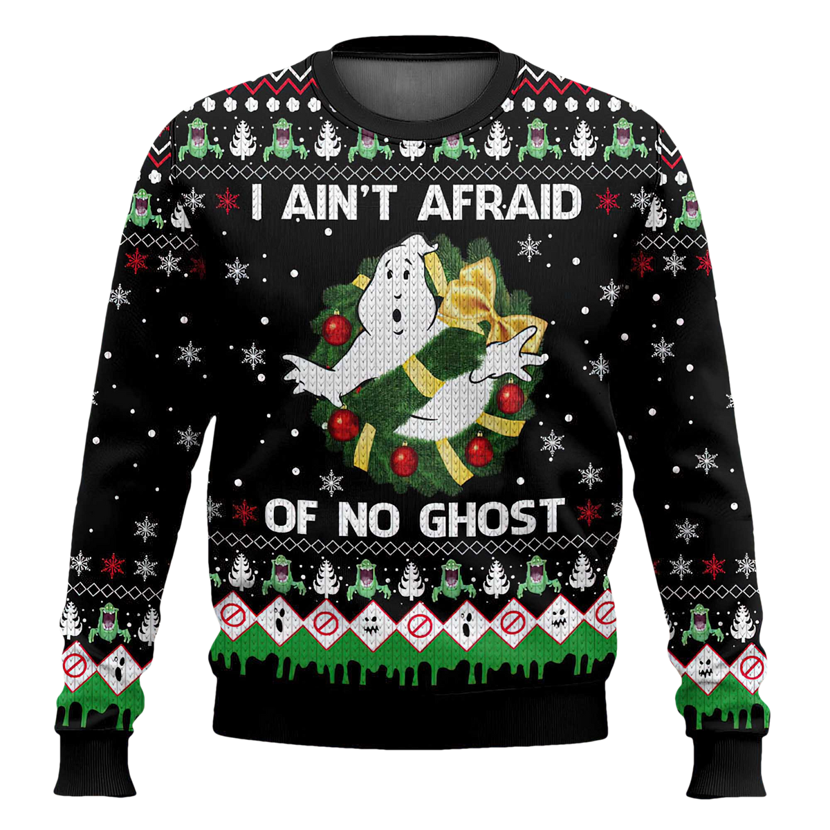 Ghostbusters I Aint Afraid Of No Ghost Ugly Christmas Sweater - Moonbestprint