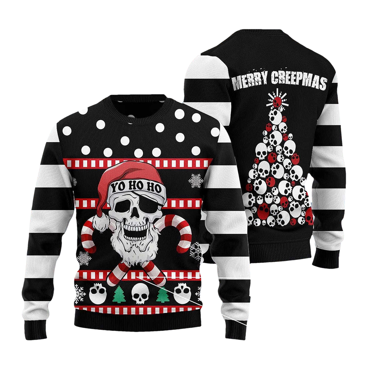 Skull Merry Creepmas Ugly Christmas Sweater - Moonbestprint