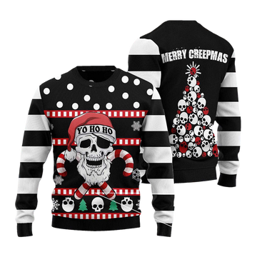 Skull Merry Creepmas Ugly Christmas Sweater - Moonbestprint