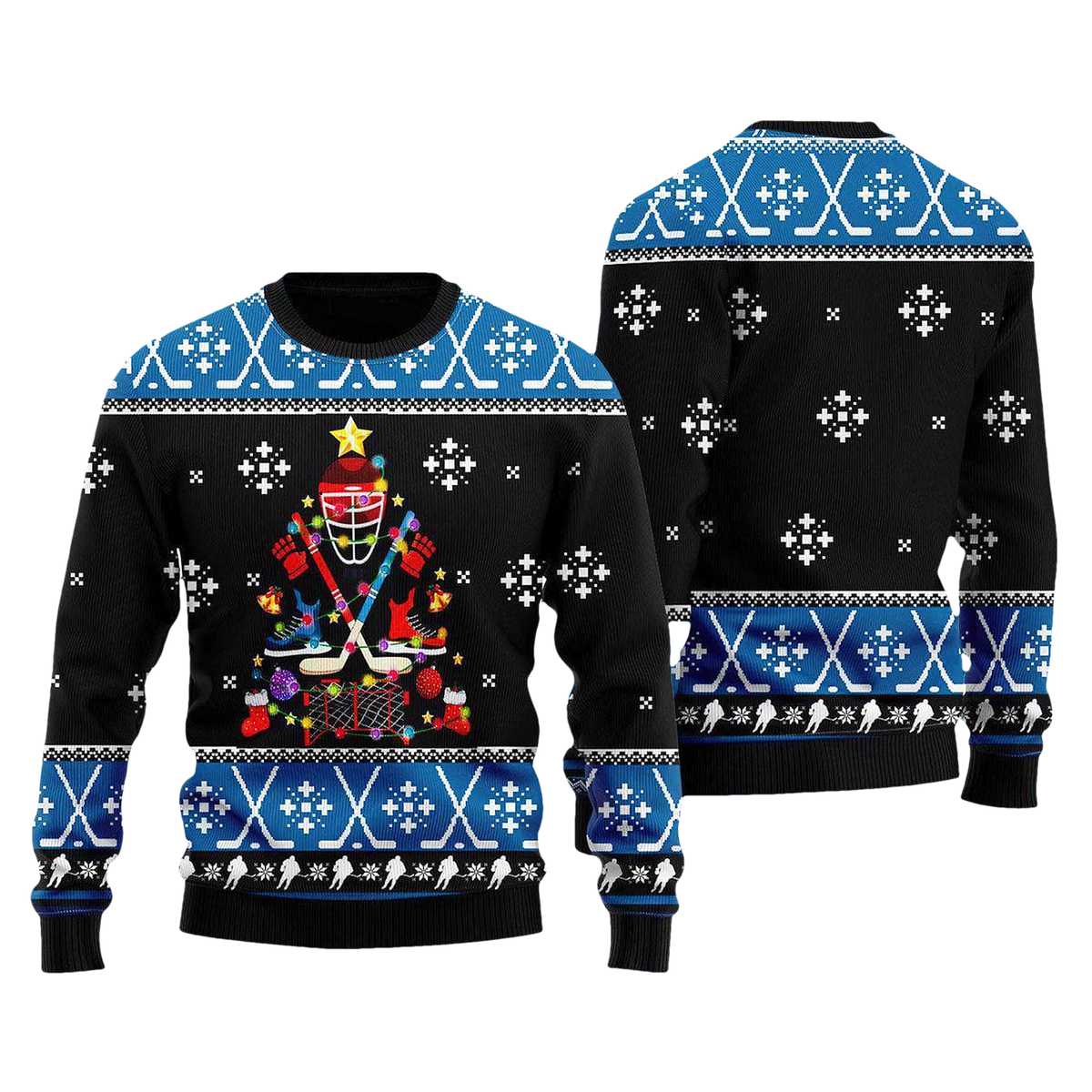 Happy Hockey Day Ugly Christmas Sweater - Moonbestprint
