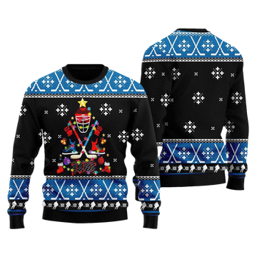 Happy Hockey Day Ugly Christmas Sweater - Moonbestprint